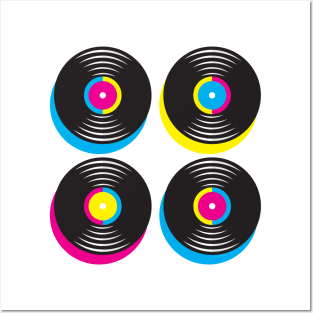 CMYK record discs Posters and Art